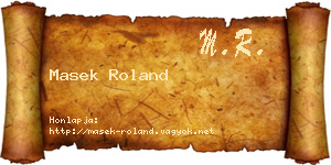 Masek Roland névjegykártya
