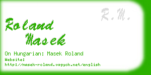 roland masek business card